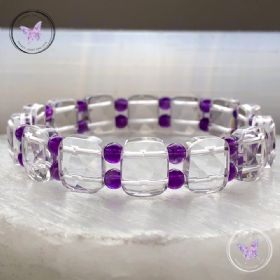 Clear Quartz & Amethyst Stretch Bracelet